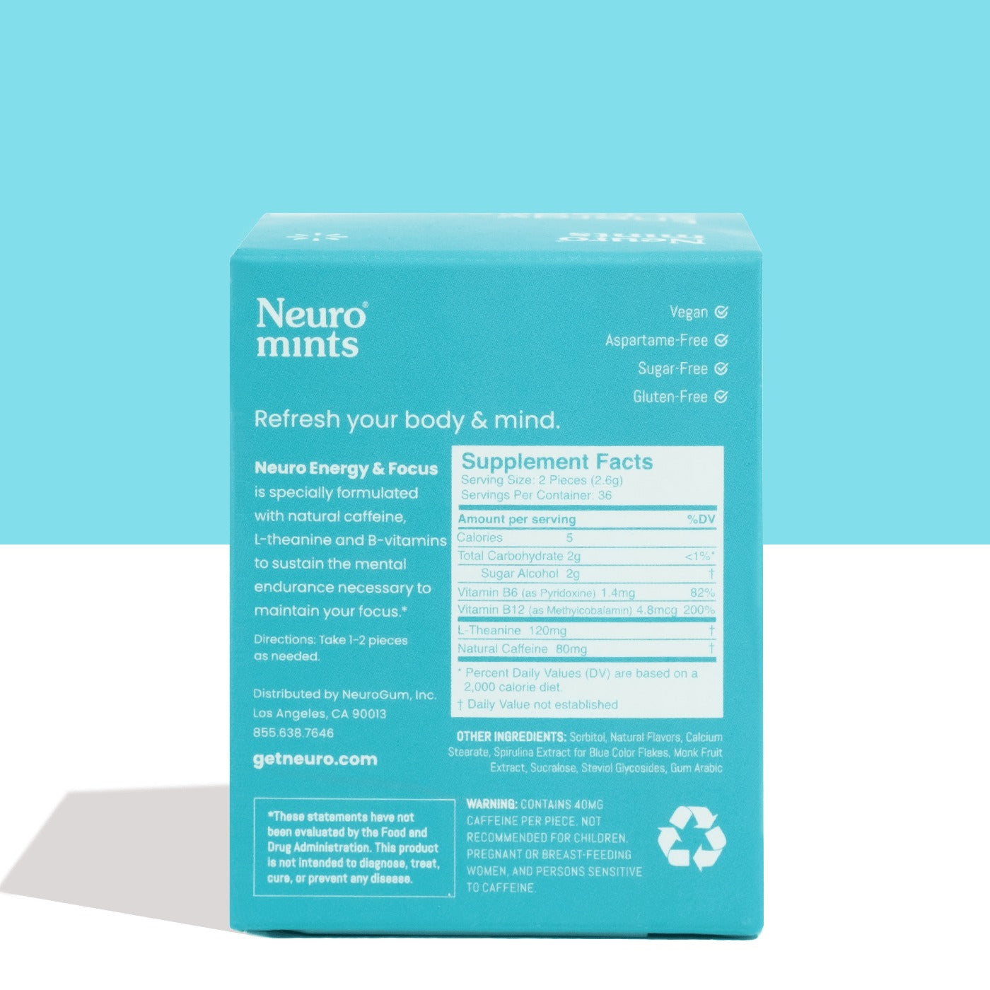 Neuro® Mints Energy & Focus™ 6 Pack (72 pcs)