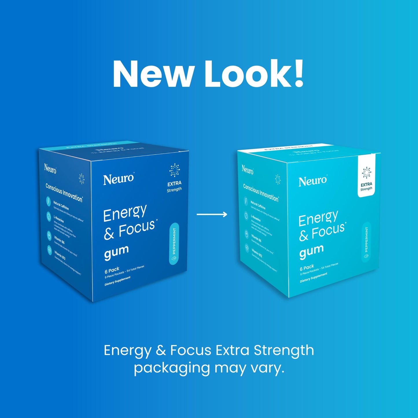 Neuro® Gum Extra Strength Energy & Focus™ 6 Pack (54 pcs) - Peppermint