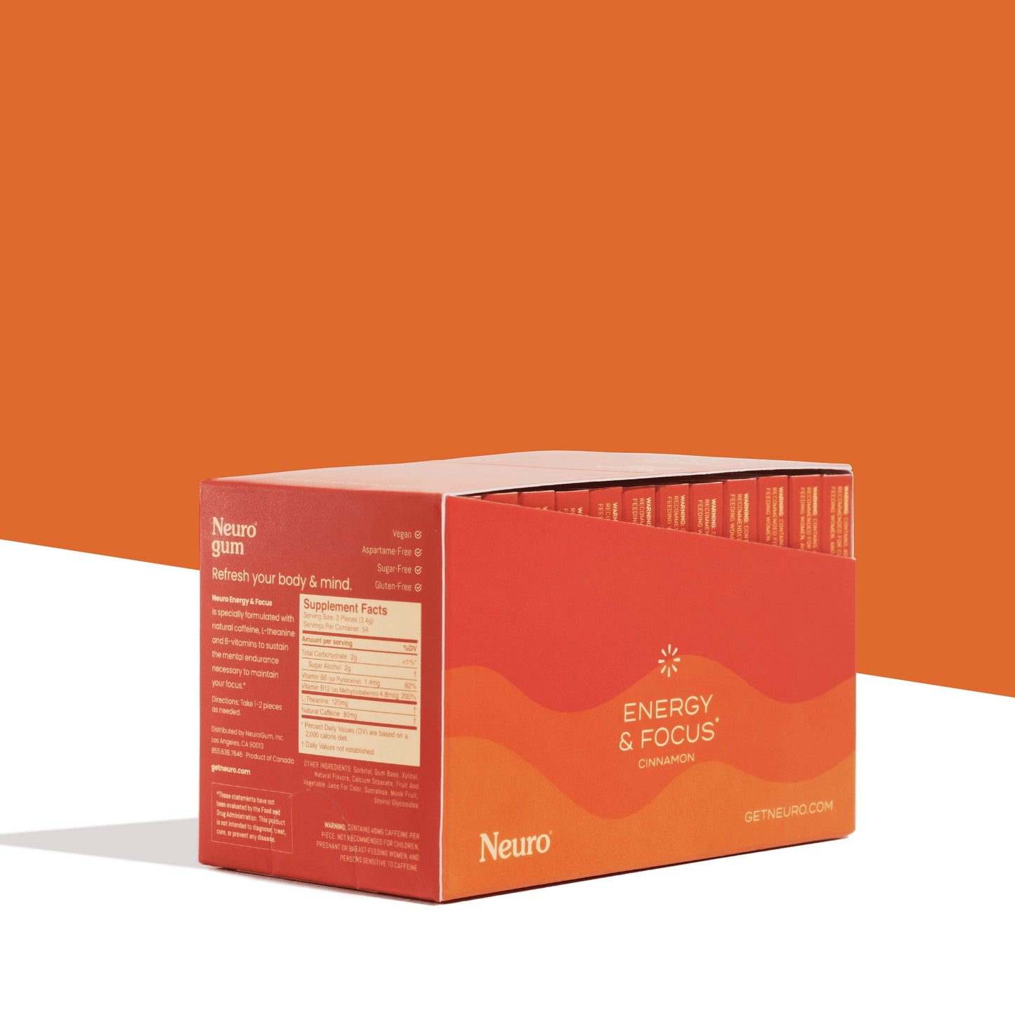 Neuro® Gum Energy & Focus™ 12 Pack (108 pcs) - Cinnamon
