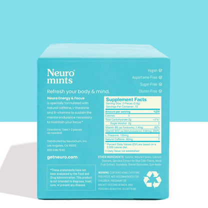 Neuro® Mints Energy & Focus™ 12 Pack (144 pcs)