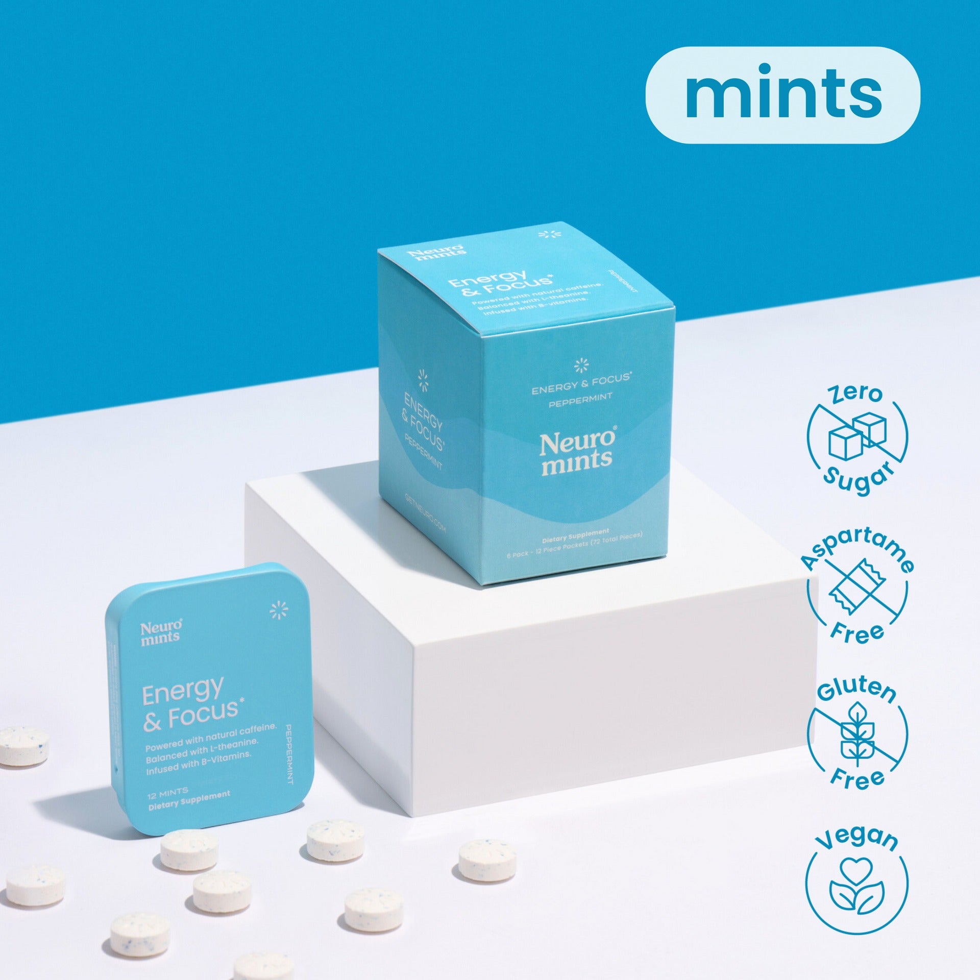 Neuro® Mints Energy & Focus™ 6 Pack (72 pcs) – Tumo