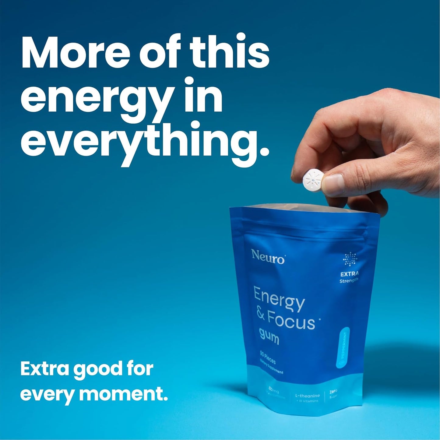 Neuro® Gum Extra Strength Energy & Focus™ Bulk Bag (90 pcs) - Peppermint