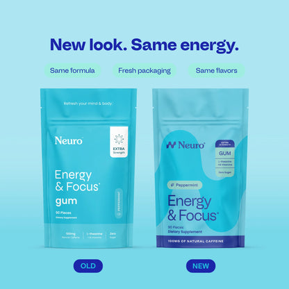 Neuro® Gum Extra Strength Energy & Focus™ Bulk Bag (90 pcs) - Peppermint