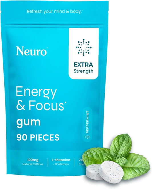 Neuro® Gum Extra Strength Energy & Focus™ Bulk Bag (90 pcs) - Peppermint