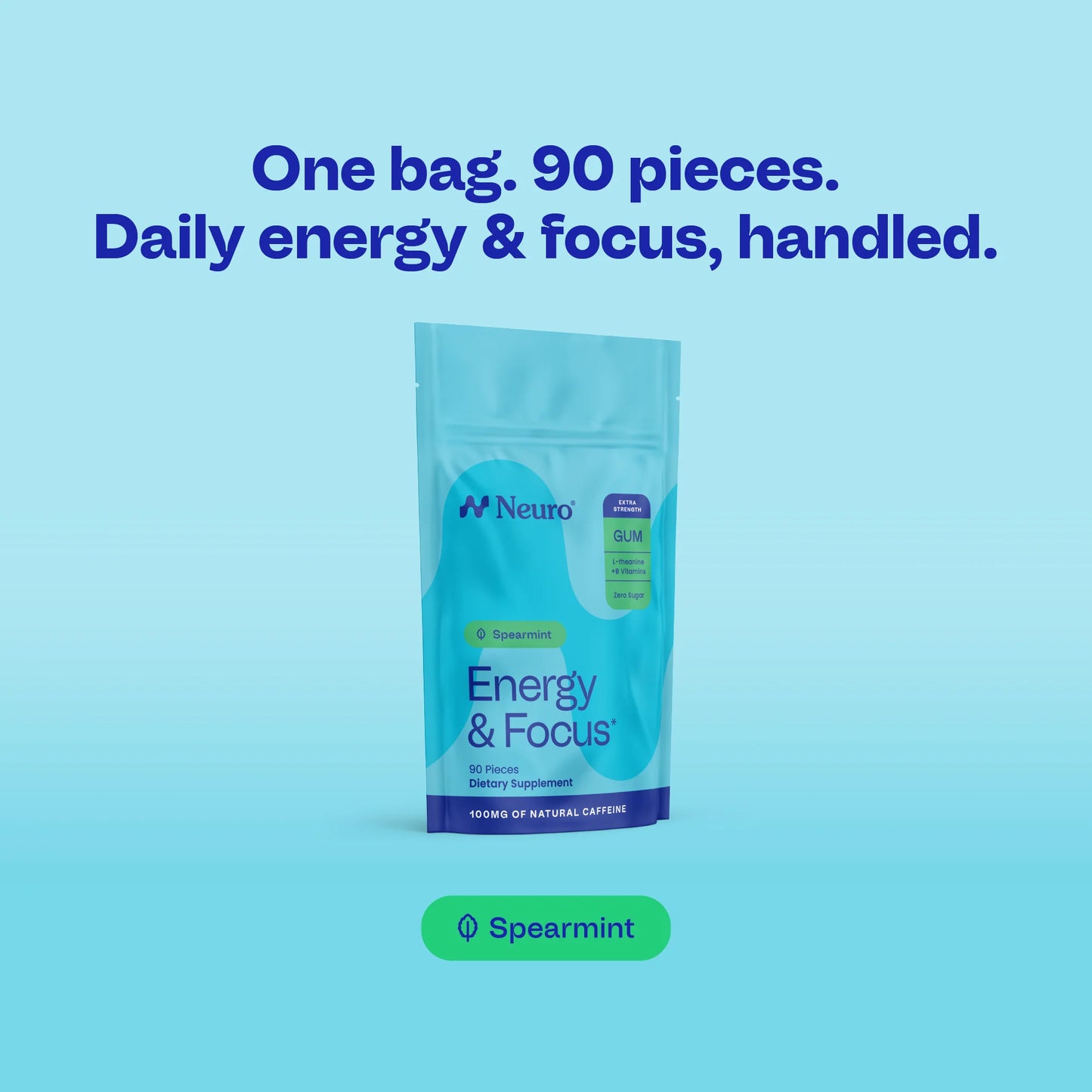 Neuro® Gum Extra Strength Energy & Focus™ Bulk Bag (90 pcs) - Spearmint